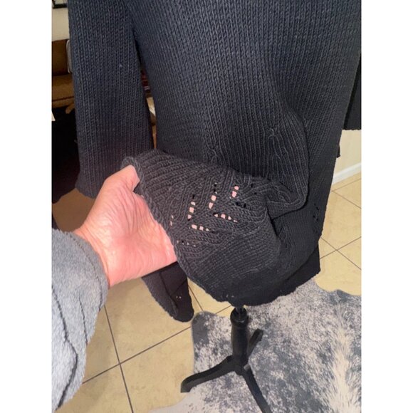 NWT Max Studio Black Knit Long Fit and Flare Sweater Tunic Top Retail $118 City - Picture 5 of 10